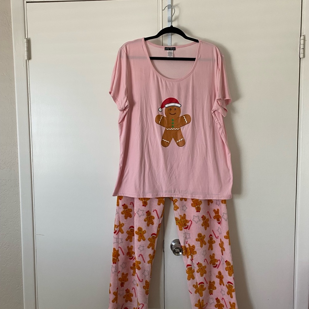Pink Gingerbread Pajama Set, Used